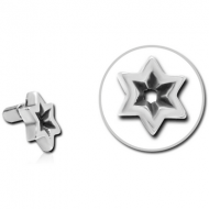 SURGICAL STEEL PUSH FIT ATTACHMENT FOR BIOFLEX INTERNAL LABRET - STAR INDENT