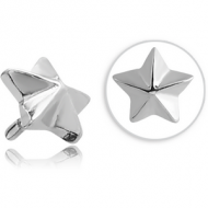 SURGICAL STEEL PUSH FIT ATTACHMENT FOR BIOFLEX INTERNAL LABRET - NAUTICAL STAR PIERCING