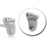 SURGICAL STEEL PUSH FIT ATTACHMENT FOR BIOFLEX INTERNAL LABRET - FOOT PIERCING