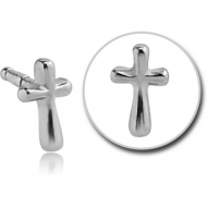 SURGICAL STEEL PUSH FIT ATTACHMENT FOR BIOFLEX INTERNAL LABRET - CROSS PIERCING