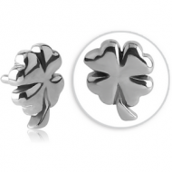 SURGICAL STEEL PUSH FIT ATTACHMENT FOR BIOFLEX INTERNAL LABRET - CLOVER PIERCING