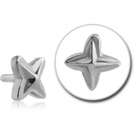 SURGICAL STEEL PUSH FIT ATTACHMENT FOR BIOFLEX INTERNAL LABRET - STAR PIERCING