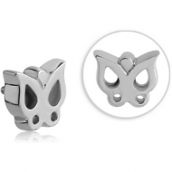 SURGICAL STEEL PUSH FIT ATTACHMENT FOR BIOFLEX INTERNAL LABRET - BUTTERFLY PIERCING