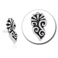 SURGICAL STEEL PUSH FIT ATTACHMENT FOR BIOFLEX INTERNAL LABRET - FILIGREE FLOWER PIERCING