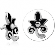 SURGICAL STEEL PUSH FIT ATTACHMENT FOR BIOFLEX INTERNAL LABRET - FILIGREE FLOWER PIERCING