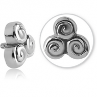 SURGICAL STEEL PUSH FIT ATTACHMENT FOR BIOFLEX INTERNAL LABRET - TRISQUEL PIERCING