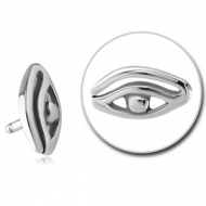 SURGICAL STEEL PUSH FIT ATTACHMENT FOR BIOFLEX INTERNAL LABRET - EGYPTIAN EYE PIERCING