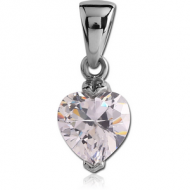 SURGICAL STEEL JEWELLED PENDANT - HEART