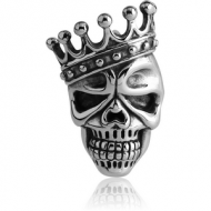 SURGICAL STEEL PENDANT - SKULL WITH CROWN