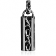 SURGICAL STEEL PENDANT - BAR WITH FILIGREE