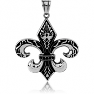 SURGICAL STEEL PENDANT - FLEUR DE LIS