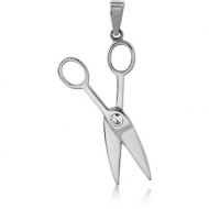 SURGICAL STEEL JEWELLED PENDANT - SCISSORS