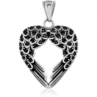 SURGICAL STEEL VALUE JEWELLED PENDANT - HEART