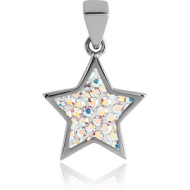 SURGICAL STEEL CRYSTALINE JEWELLED PENDANT