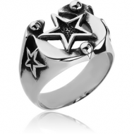 SURGICAL STEEL RING - 3 STARS