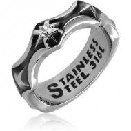 SURGICAL STEEL JEWELLED RING