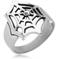 SURGICAL STEEL RING - SPIDER WEB