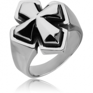 SURGICAL STEEL RING - 3D CROSS