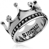 SURGICAL STEEL JEWELLED RING - CROWN