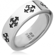 SURGICAL STEEL RING - CROSSES
