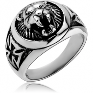 SURGICAL STEEL RING - LION