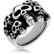 SURGICAL STEEL RING - SKULLS WALL