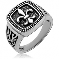 SURGICAL STEEL RING - FLEUR DE LIS