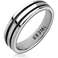 SURGICAL STEEL RING - TWO STRIPES