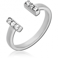 SURGICAL STEEL JEWELLED OPEN RING