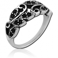 SURGICAL STEEL JEWELLED RING