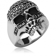 SURGICAL STEEL JEWLED RING - SKULL