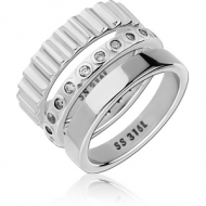 SURGICAL STEEL JEWELLED STACKING RING
