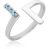 SURGICAL STEEL JEWELLED RING