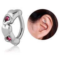 SURGICAL STEEL JEWELLED ROOK CLICKER - HEART PIERCING