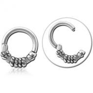 SURGICAL STEEL HINGED SEGMENT CLICKER PIERCING