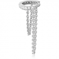 SURGICAL STEEL JEWELLED MULTI PURPOSE HUGGIE PIERCING