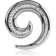 SURGICAL STEEL CRYSTALINE JEWELLED EAR SPIRAL PIERCING