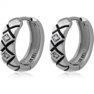 SURGICAL STEEL JEWELLED HUGGIES PAIR