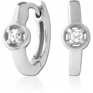 SURGICAL STEEL JEWELLED HUGGIES PAIR