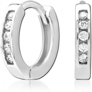 SURGICAL STEEL JEWELLED HUGGIES PAIR