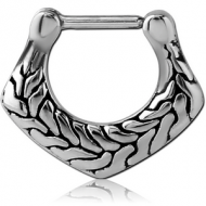 SURGICAL STEEL HINGED SEPTUM CLICKER - FILIGREE PIERCING