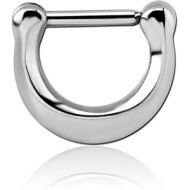 SURGICAL STEEL HINGED SEPTUM CLICKER PIERCING