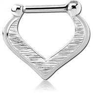 SURGICAL STEEL HINGED SEPTUM CLICKER PIERCING