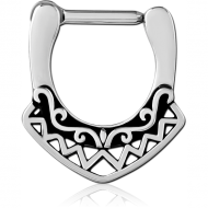 SURGICAL STEEL HINGED SEPTUM CLICKER RING PIERCING