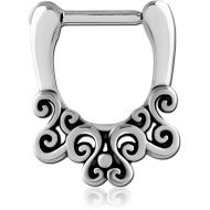 SURGICAL STEEL HINGED SEPTUM CLICKER RING PIERCING