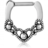 SURGICAL STEEL HINGED SEPTUM CLICKER RING PIERCING