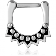 SURGICAL STEEL HINGED SEPTUM CLICKER RING PIERCING