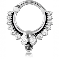 SURGICAL STEEL JEWELLED HINGED SEPTUM CLICKER RING PIERCING