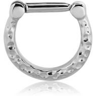 SURGICAL STEEL HINGED SEPTUM CLICKER PIERCING