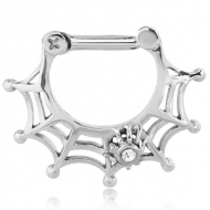 SURGICAL STEEL JEWELLED HINGED SEPTUM CLICKER PIERCING